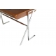 Bureau Trocadero en inox et cuir noir