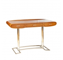 Bureau Riviera en hévéa et inox
