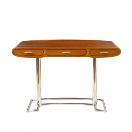 Riviera desk in rubberwood and stainless steel
