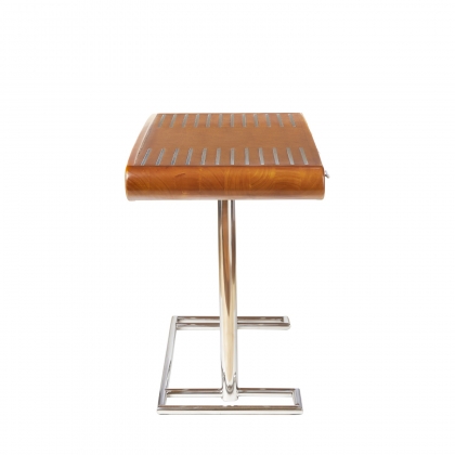 Riviera desk in rubberwood and stainless steel