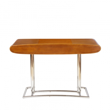 Riviera desk in rubberwood and stainless steel