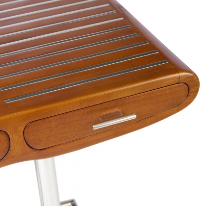 Riviera desk in rubberwood and stainless steel