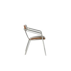 Fauteuil de bureau Riviera en hévéa et inox