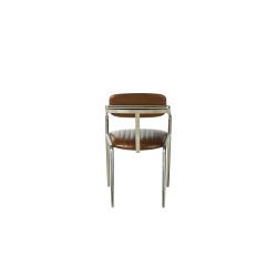 Fauteuil de bureau Riviera en hévéa et inox