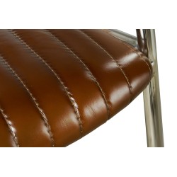 Fauteuil de bureau Riviera en hévéa et inox
