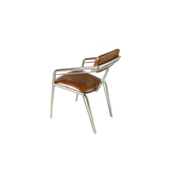 Fauteuil de bureau Riviera en hévéa et inox