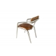 Fauteuil de bureau Riviera en hévéa et inox