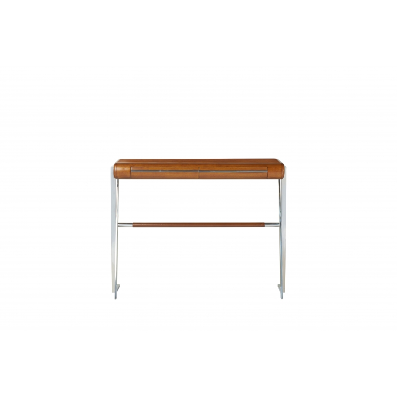 Trocadero console table in rubberwood and stainless steel