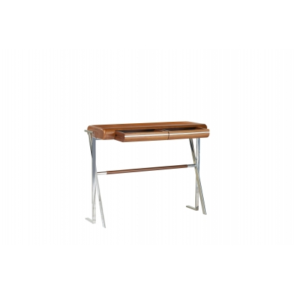 Trocadero console table in rubberwood and stainless steel
