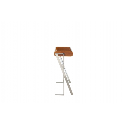 Trocadero console table in rubberwood and stainless steel