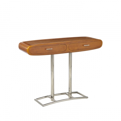 Riviera console in rubberwood and stainless steel