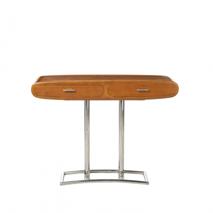 Riviera console in rubberwood and stainless steel