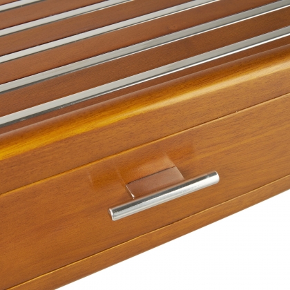 Riviera console in rubberwood and stainless steel