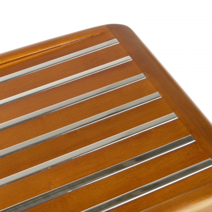 Riviera console in rubberwood and stainless steel