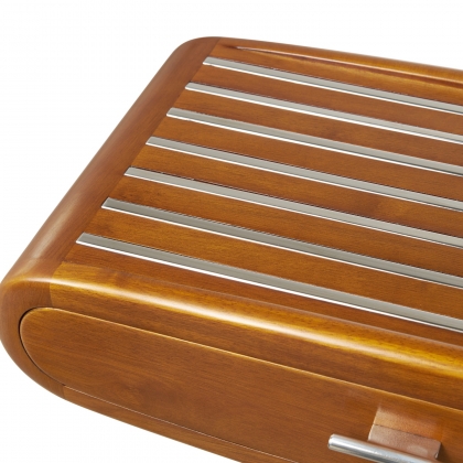 Riviera console in rubberwood and stainless steel
