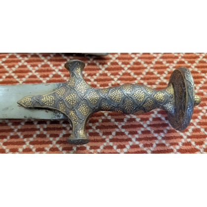 Sabre Talwar lame damasquinée
