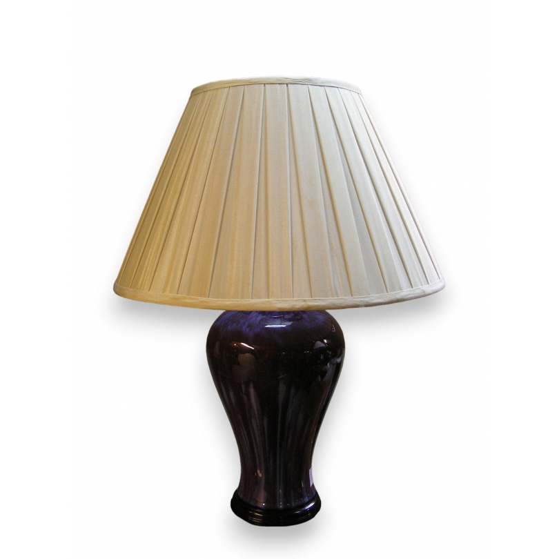  Lampe en porcelaine rose/bleue avec sur  Moinat SA  - Antiquités décoration