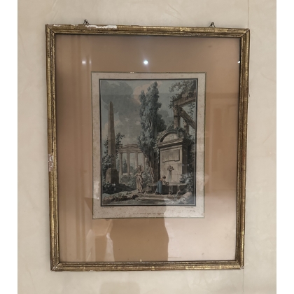 Engraving entitled ‘Fontaine’ by LE BARBIER