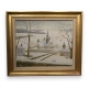 Tableau "Eglise sous la neige" signé BOUQUET 75