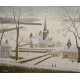 Tableau "Eglise sous la neige" signé BOUQUET 75