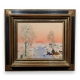 Tableau "Coucher de soleil en neige" signé BOLEZ Y