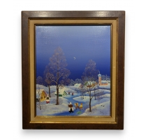 Tableau "Bientot la nuit" signé BOLEZ Y