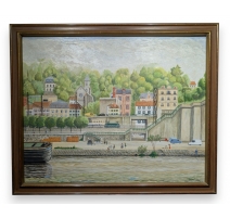Tableau "Villeneuve St. Georges" signé BOUQUET 63