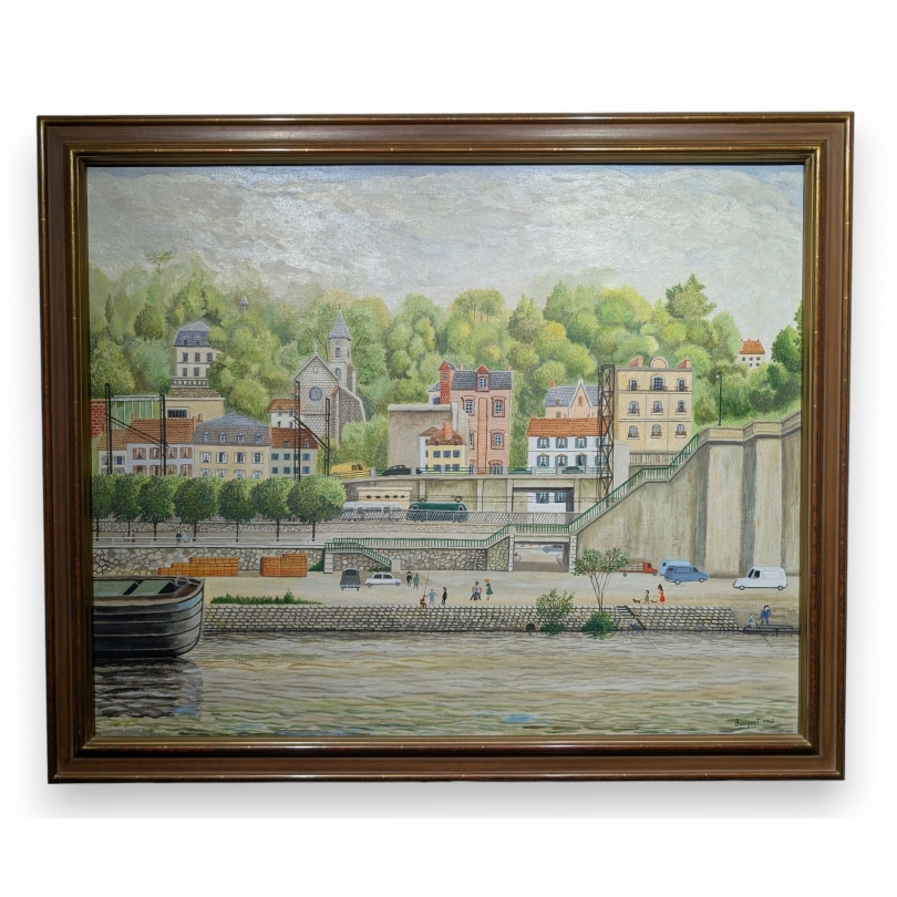 Tableau "Villeneuve St. Georges" signé BOUQUET 63