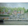 Tableau \"Villeneuve St. Georges\" signé BOUQUET 63