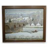 Tableau \"Pont Romain à Ahun\" signé BOUQUET 74