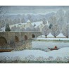 Tableau \"Pont Romain à Ahun\" signé BOUQUET 74