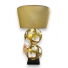 Lampe "2 sphères" dorée sur socle en