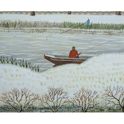 Tableau \"Pont Romain à Ahun\" signé BOUQUET 74