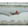 Tableau \"Pont Romain à Ahun\" signé BOUQUET 74