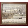 Tableau \"Pont Romain à Ahun\" signé BOUQUET 74