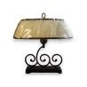  Lampe, pied noir avec abat-jour blanc sur  Moinat SA  - Antiquités décoration
