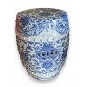 Tabouret chinois en porcelaine bleu-blanc
