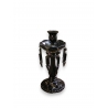 Chandelier, 1 bougeoir, en verre noir