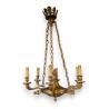 Lustre style Empire à 6 lumières en bronze doré