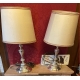 Paire de lampes en bronze argenté