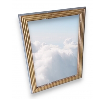 Miroir rectangulaire doté et gris