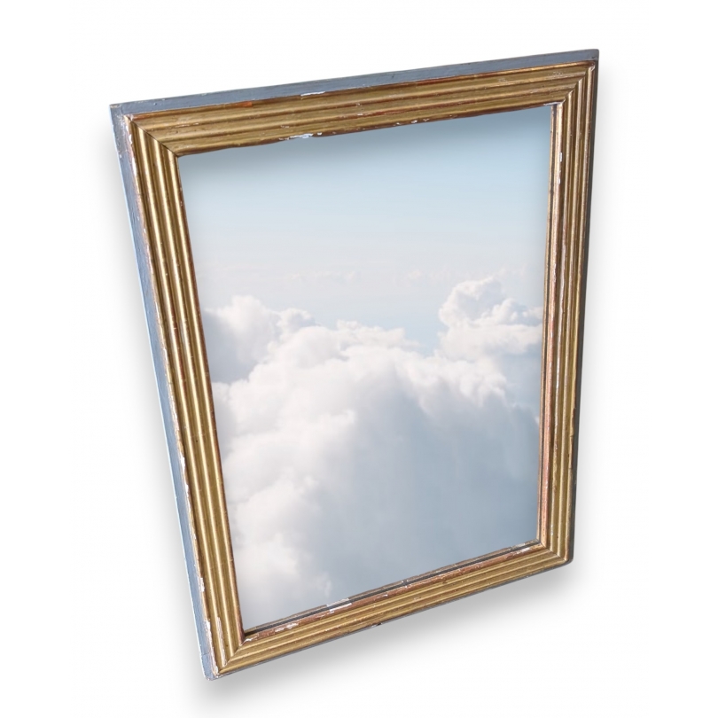 Miroir rectangulaire doté et gris