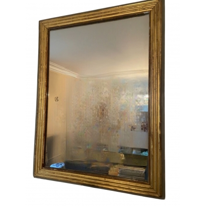 Miroir rectangulaire doté et gris