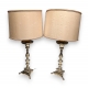 Paire de lampes en bronze argenté