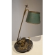 Lampe en bois laqué doré et bronze