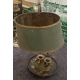 Lampe en bois laqué doré et bronze