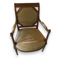 Fauteuil Empire, tissus vert