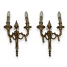 Paire d\'appliques Louis XVI en bronze doré
