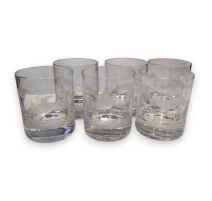Suite de 6 verres décor gravé Chasse