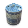 Bougeoir couvert en porcelaine bleu-blanc